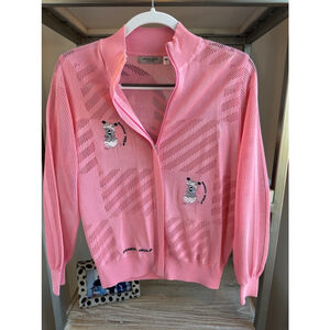 Women’s Rare Doggy Sports Golf Sweater Pink Size 46 Rare